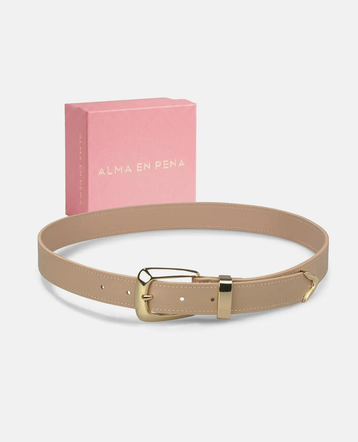 Alma en Pena V26CT017 ceinture cuir marron boucle métal