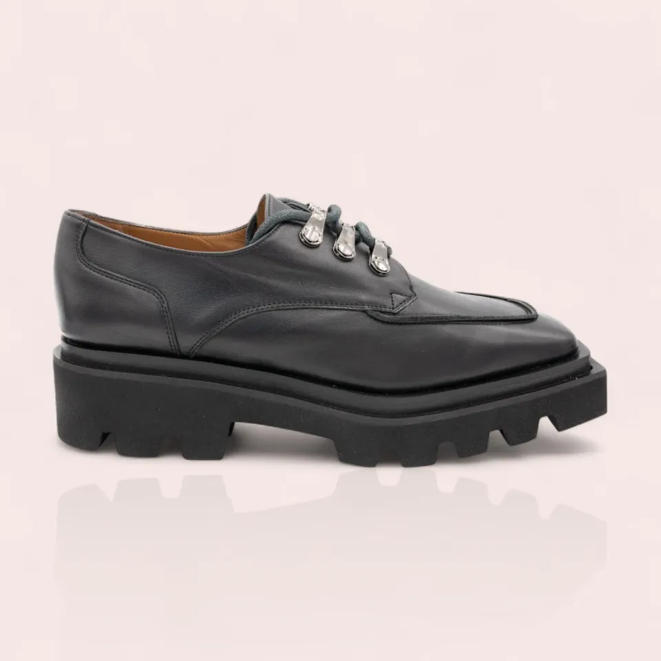 Karine Arabian Wales derbies cuir noir 40 talon 30mm