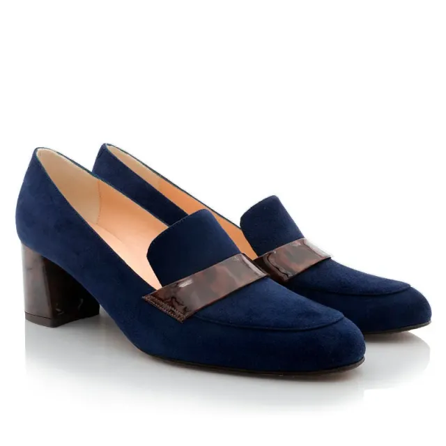 Bégum Paris Moscou mocassins marine écaille talon 5 cm