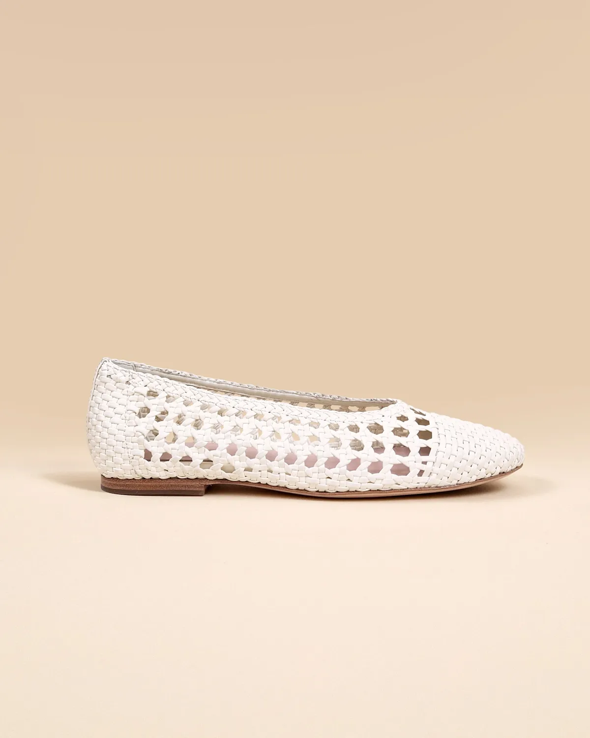 Mi/Mai Aria White ballerines similicuir tressé blanc