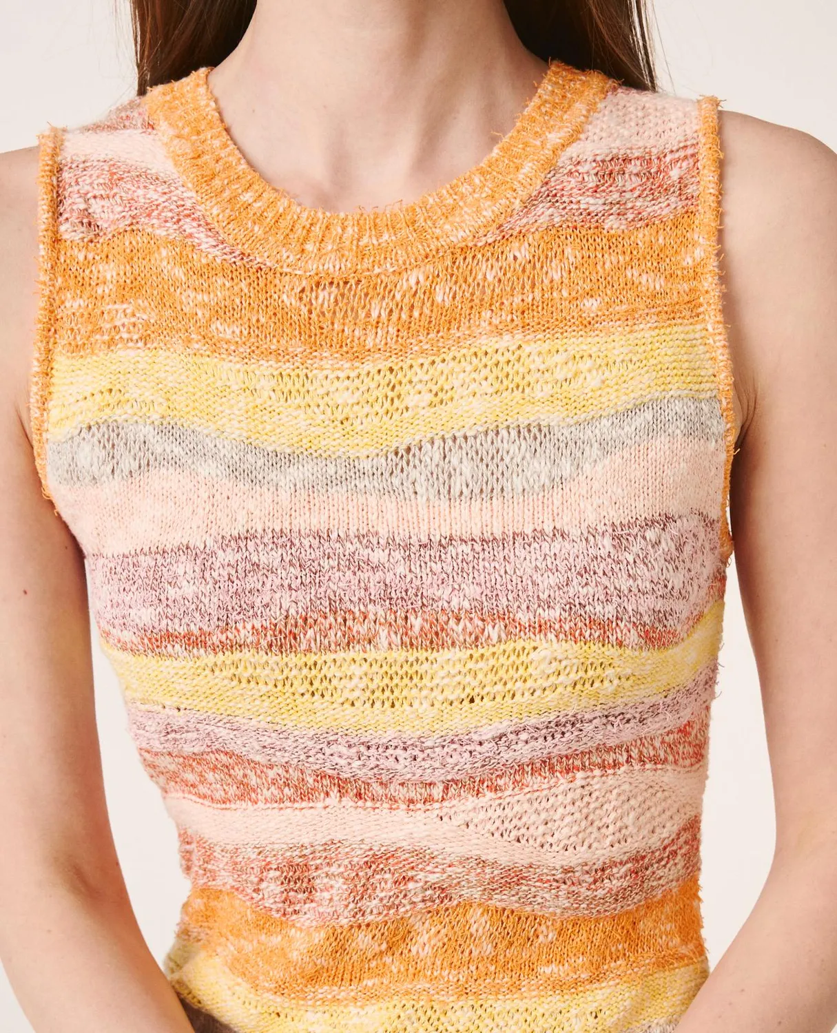 Alma en Pena V26CL0206 robe maille midi orange