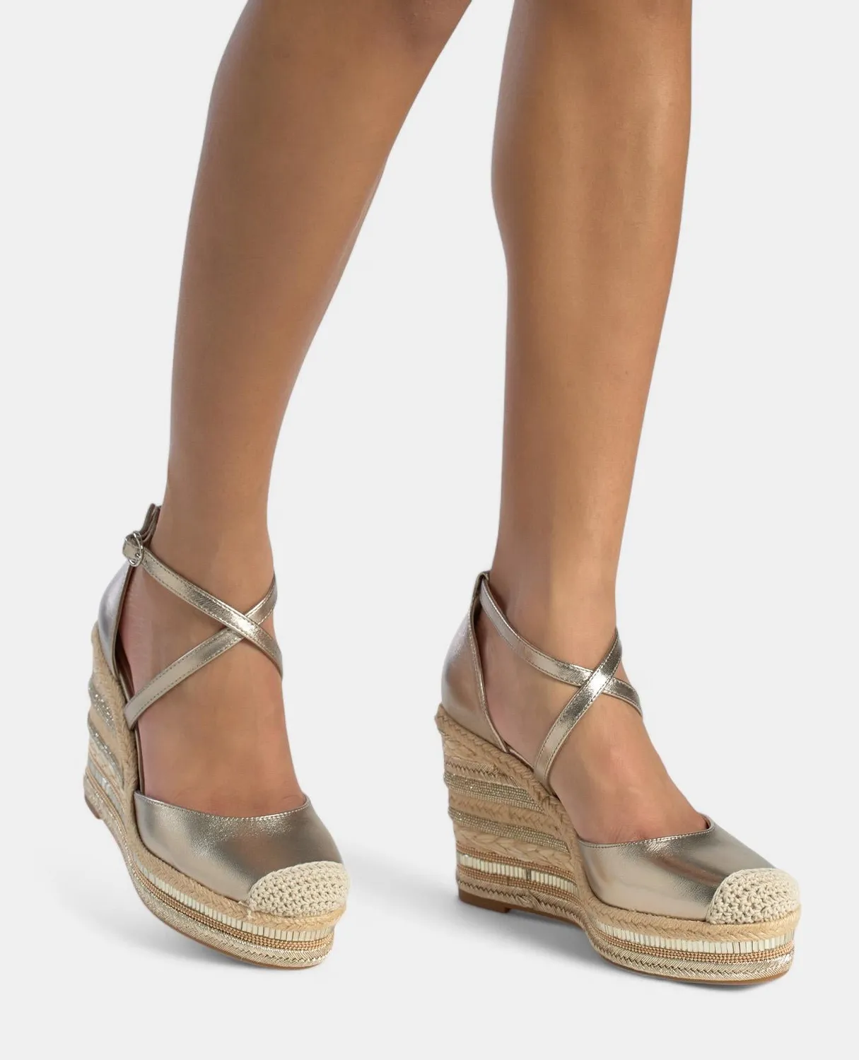 Alma en Pena V251016 compensées bronze strass talon 9,8 cm