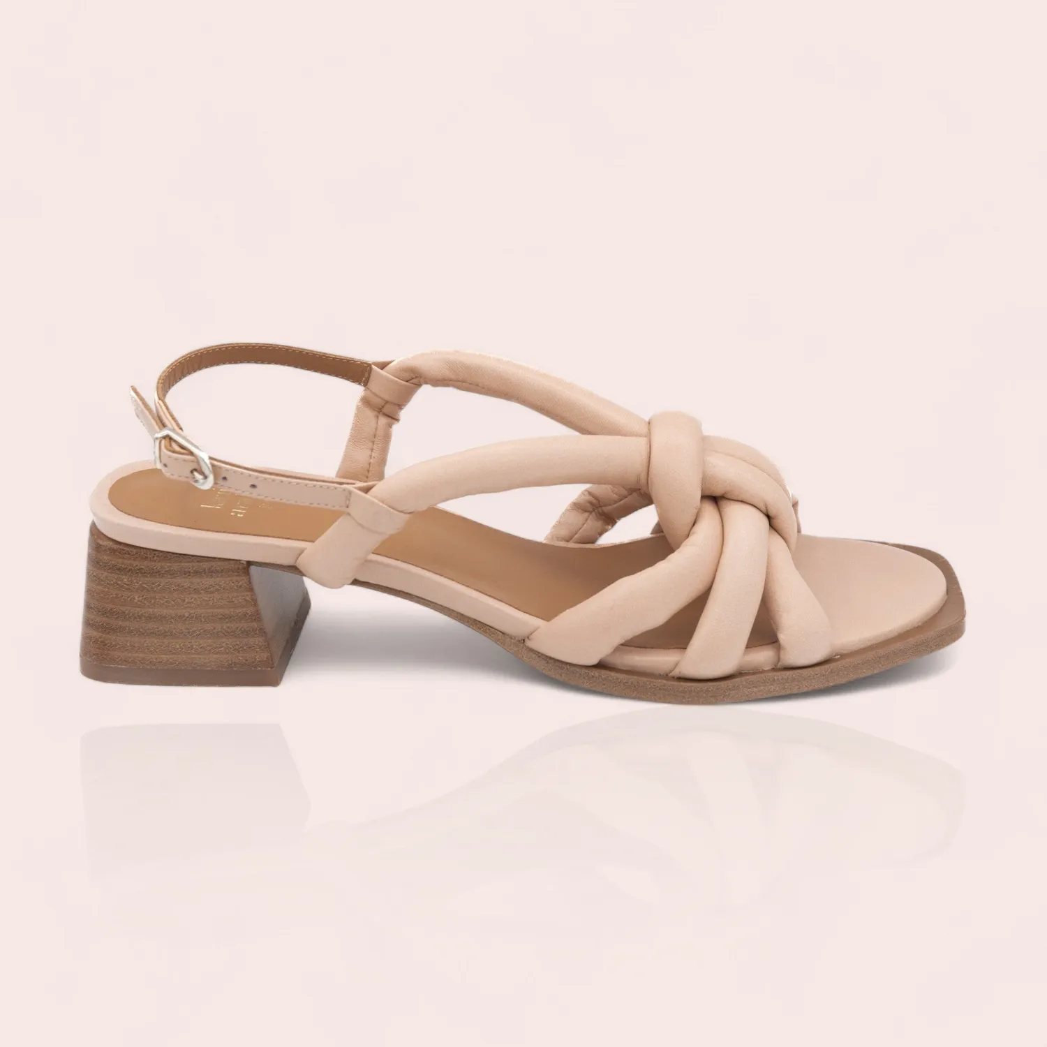 Karine Arabian Selma Sandale Cuir Orange Talon 50mm