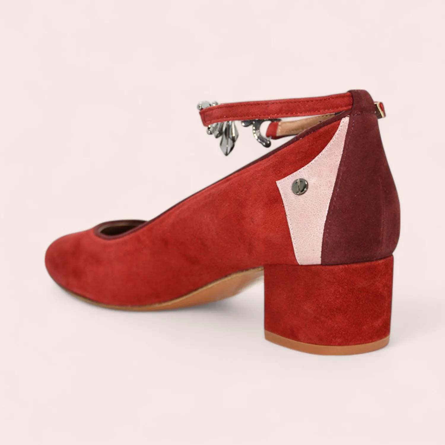 Karine Arabian Belle escarpin rouge cuir velours