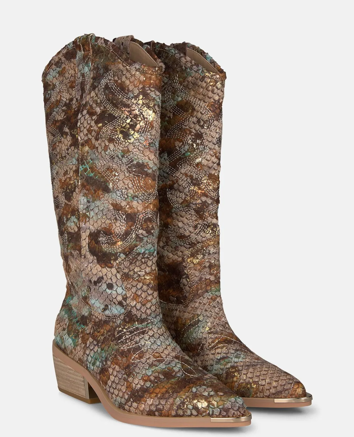 Alma en Pena V260254 bottes cowboy camel cuir 5 cm