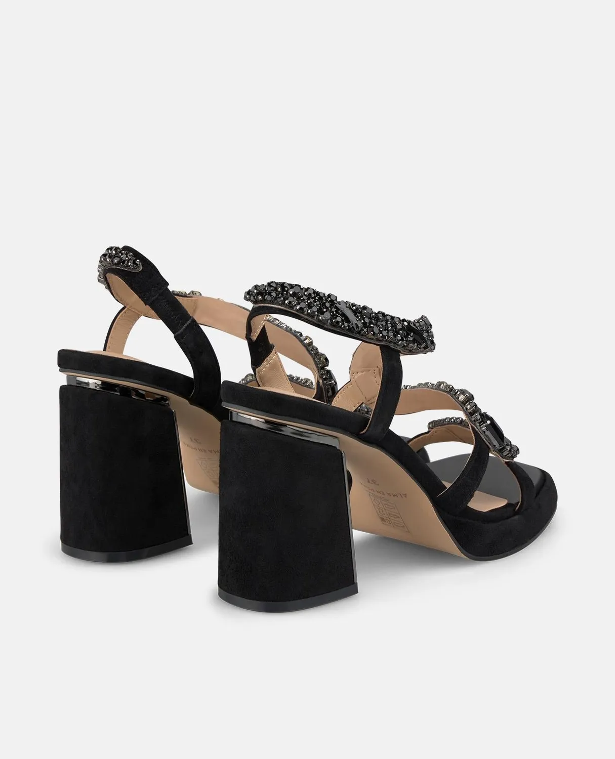Alma en Pena I250054 sandales talon noir 8,5 cm strass