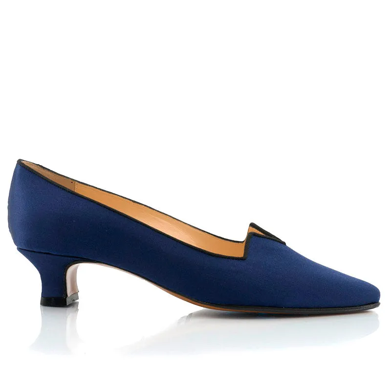 Bégum Paris Marquise escarpins satin bleu foncé