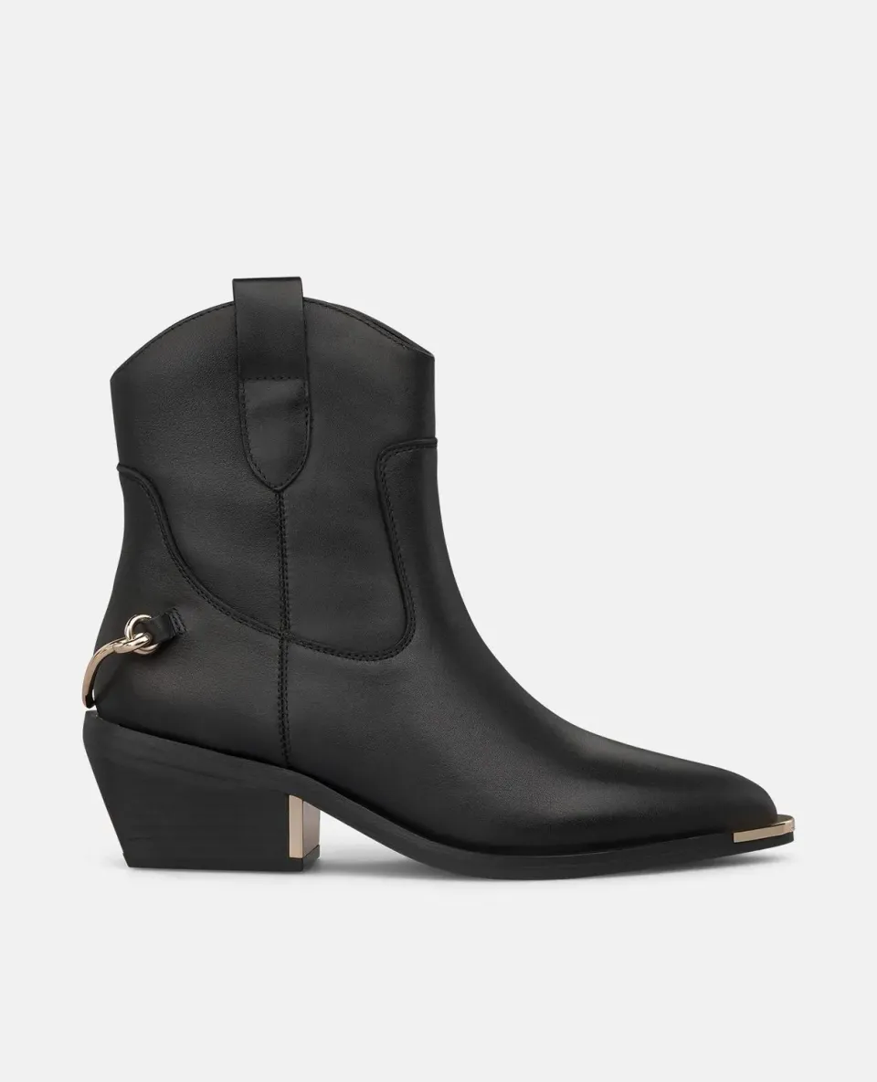 Alma en Pena I260550 bottine cowboy noire napa zip 5 cm