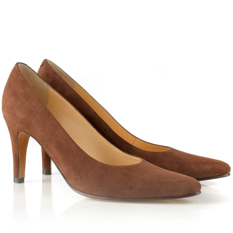 Bégum Paris Prague escarpins chèvre velours noir talon 8 cm