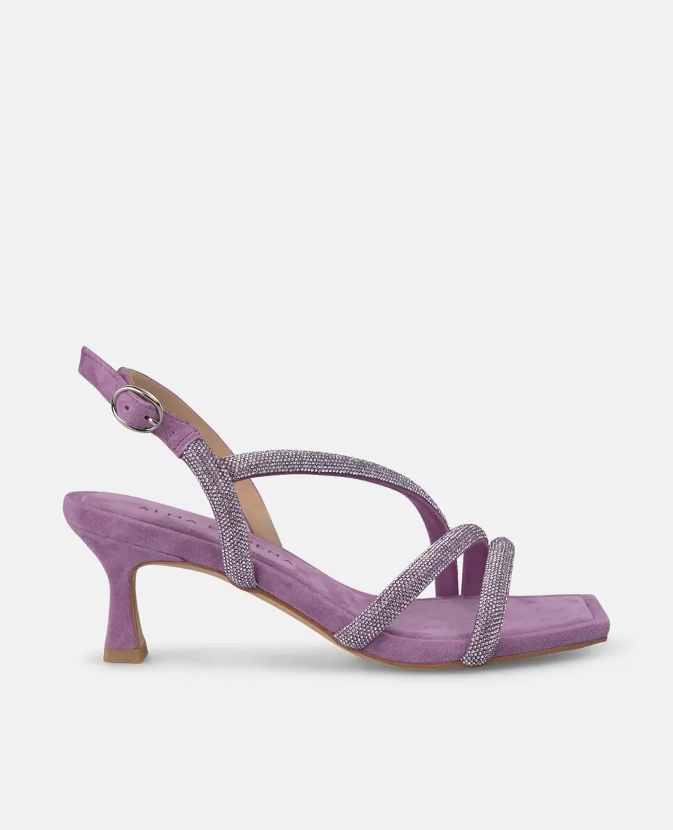 Alma en Pena V250860 sandales violet strass talon 6 cm