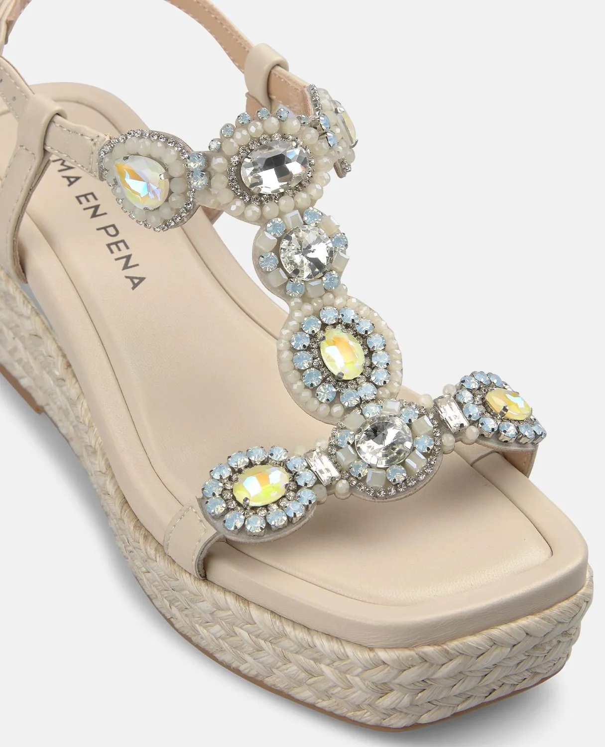 Alma en Pena V266501 sandales compensées strass glace 7,5 cm