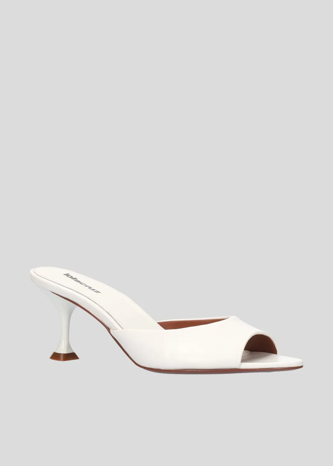 Lola Cruz Amelia 65 mules blanches talon 6,5 cm