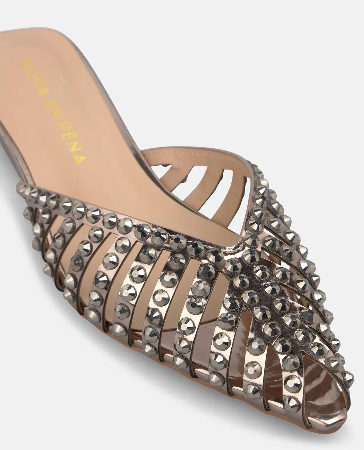 Alma en Pena V260755 mules argenté résille talon 3 cm