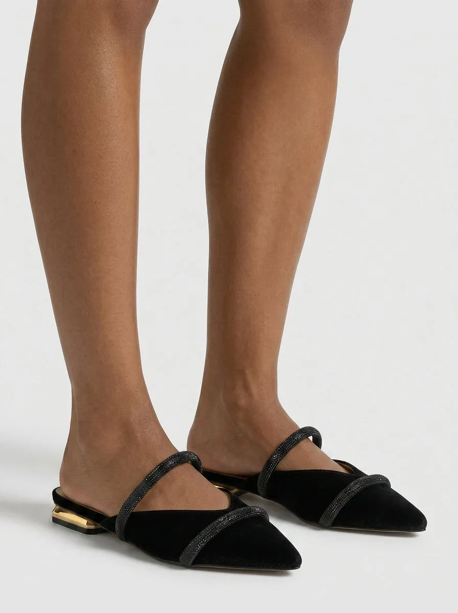 Alma en Pena I260105 mules noires velours pointues