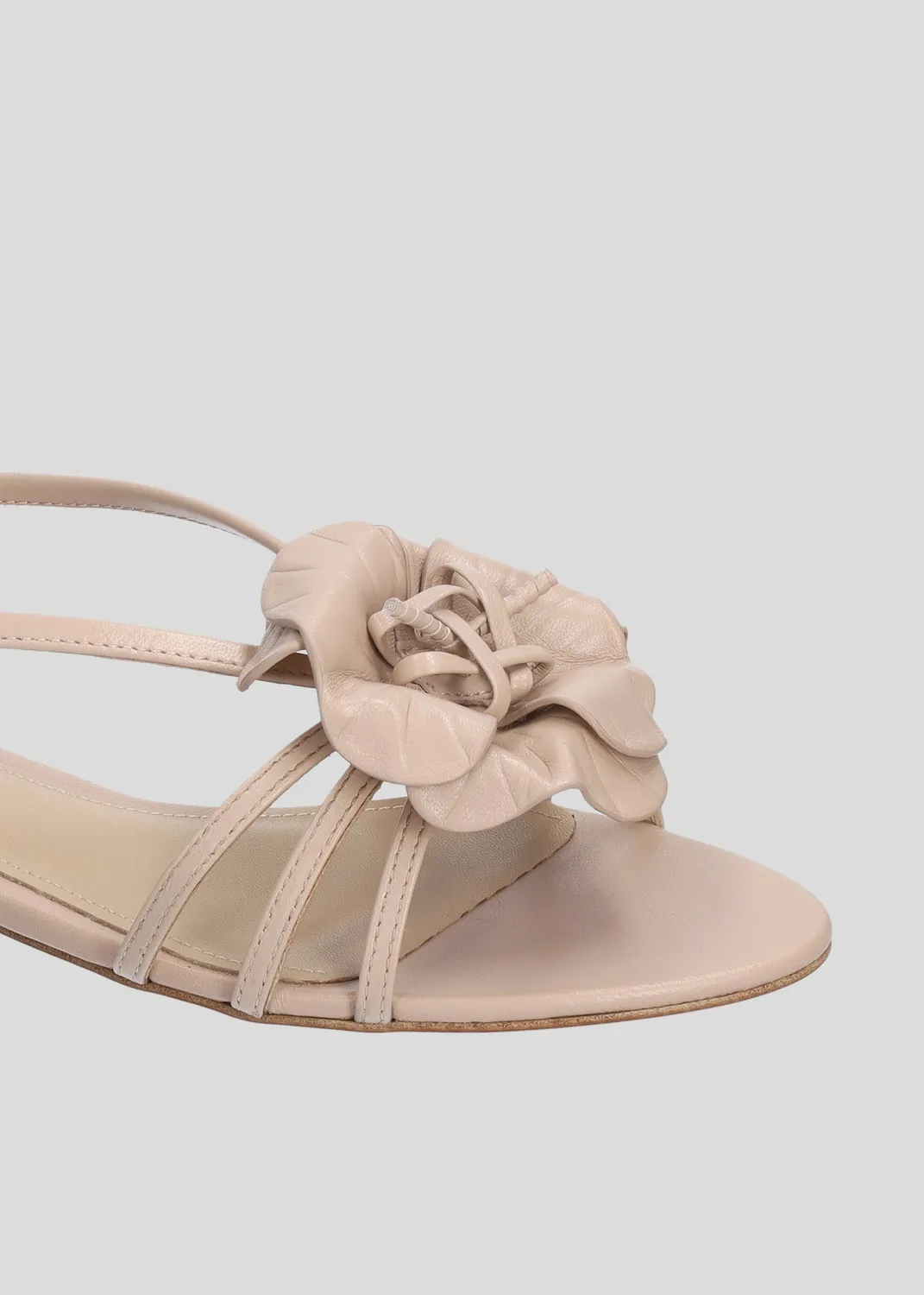 Lola Cruz Tulipa Flats sandales nude plat