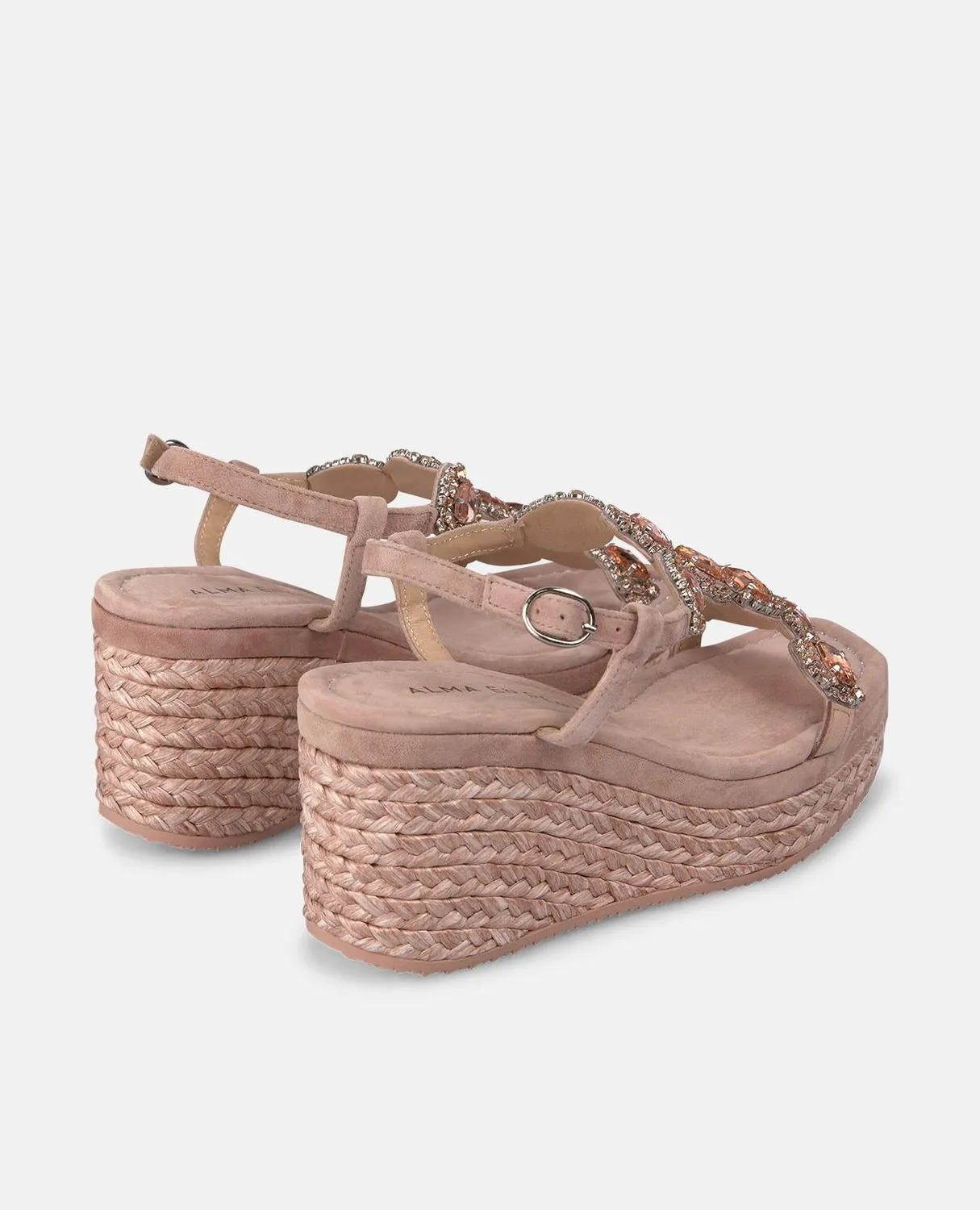 Alma en Pena V251350 Compensées rose poudré strass 7 cm