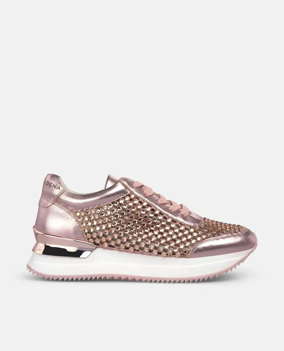 Alma en Pena V260353 sneakers plateforme rose métallisé 4,5 cm