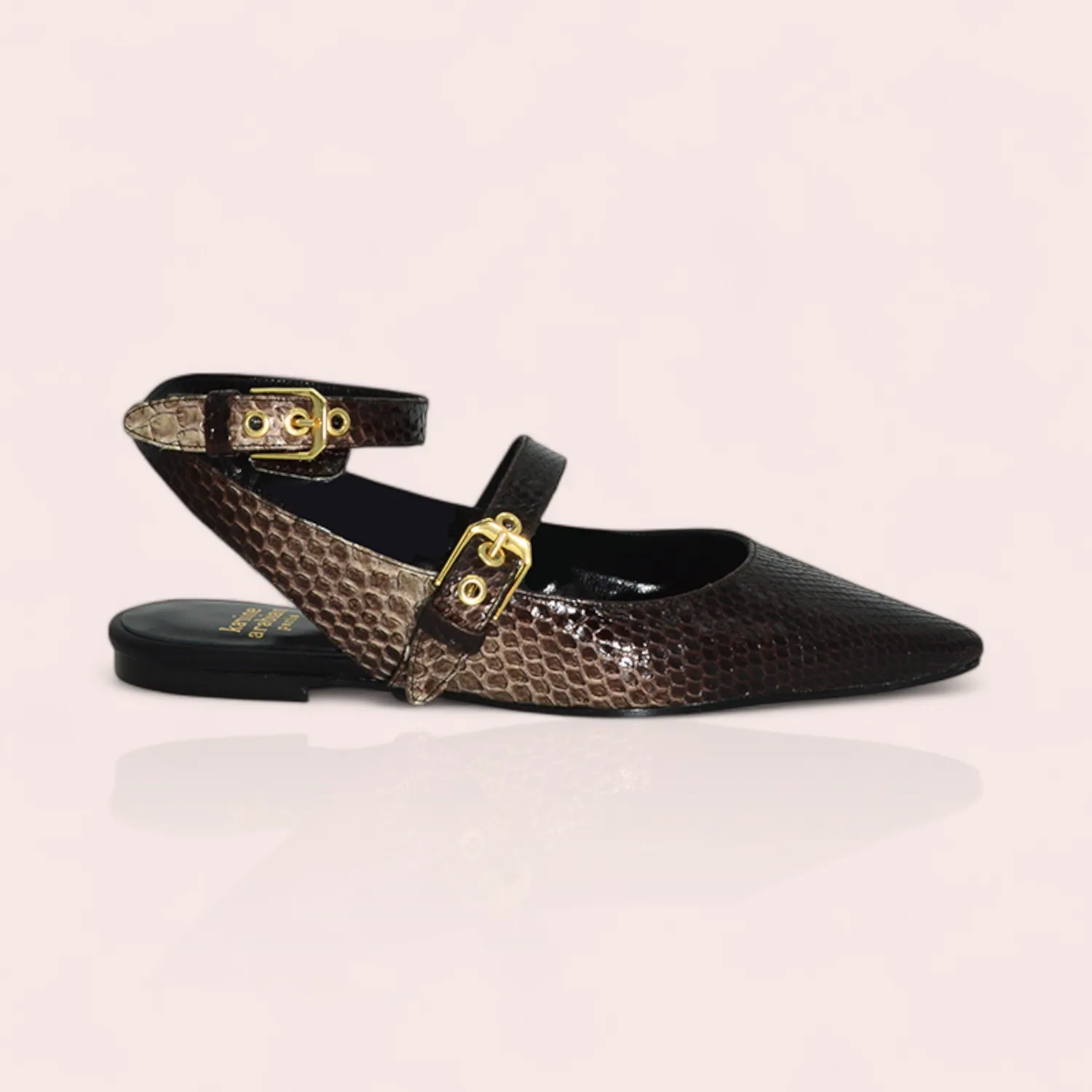 Karine Arabian Candy sandales plates cuir platine