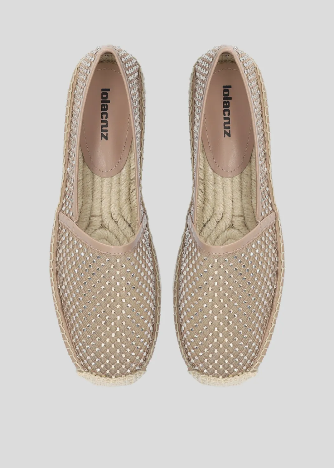 Lola Cruz Carmen Espadrilles plates nude semelle corde
