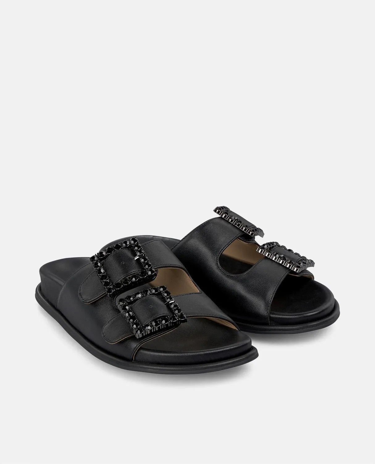 Alma en Pena V251652 sandales plates noir cuir nappa