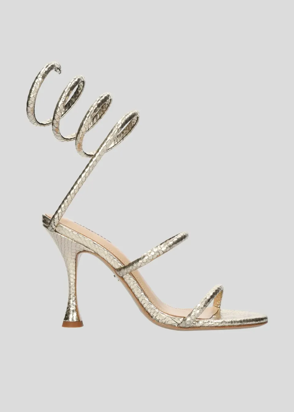Lola Cruz Greta 95 sandales platine talon 9,5 cm