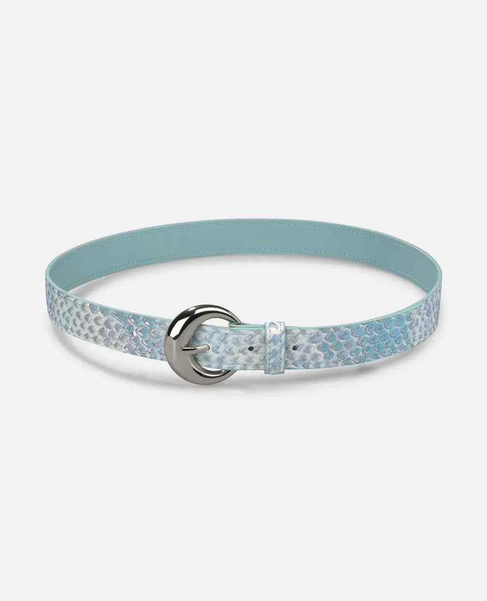 Alma en Pena V26CT019 ceinture cuir bleue 3 cm