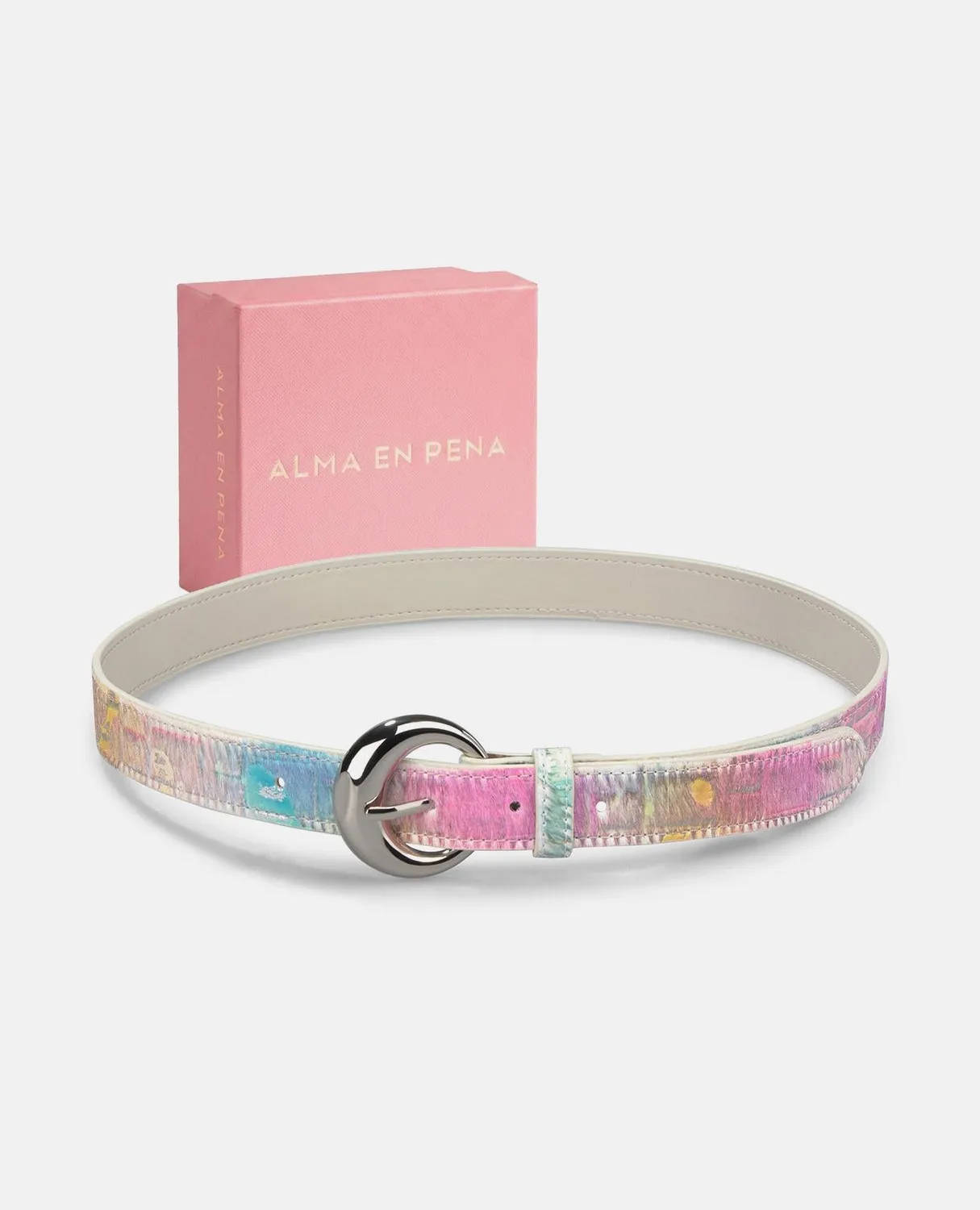 Alma en Pena V26CT019 ceinture cuir multicolore 3 cm