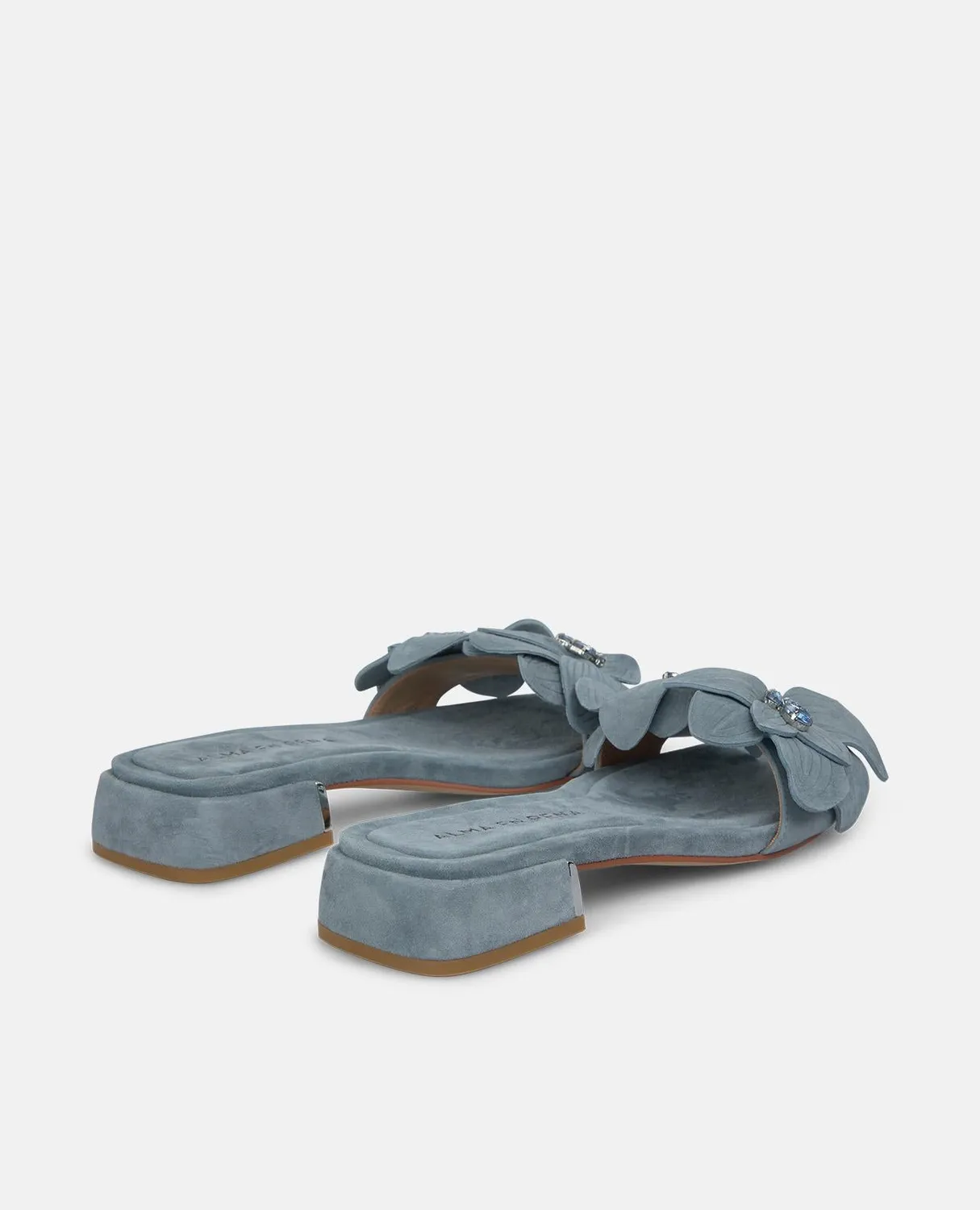 Alma en Pena V268703 sandales bleues fleur cuir