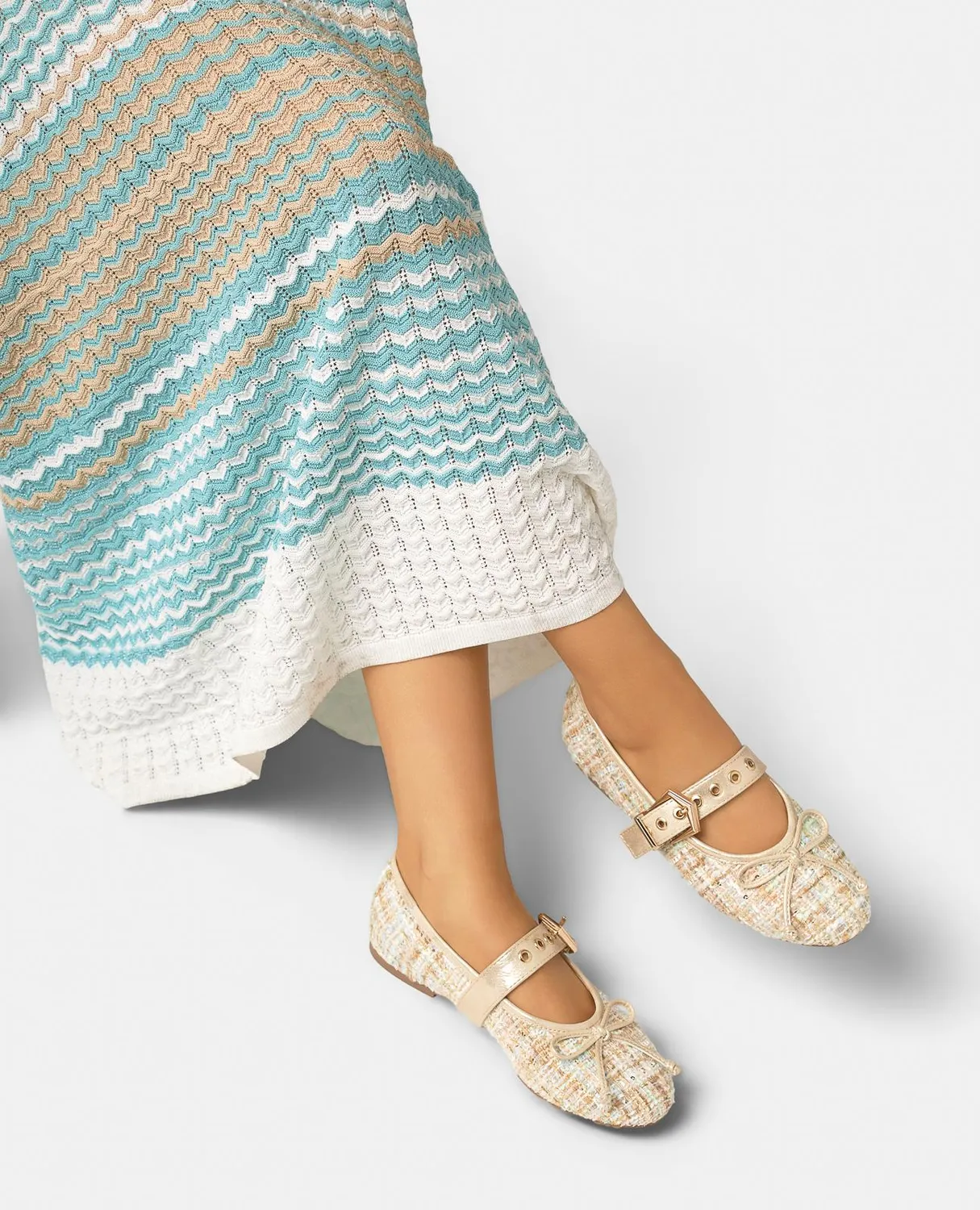 Alma en Pena V2650051 ballerine aqua boucle