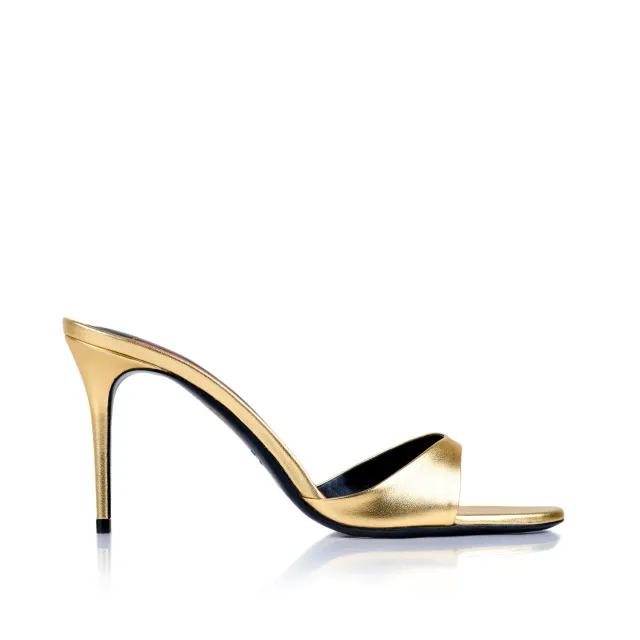 Maison Ernest Lidylle 85 mules or cuir mat