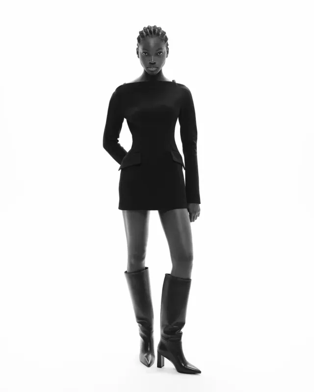 Mi/Mai Tracey Black bottes noires talon large