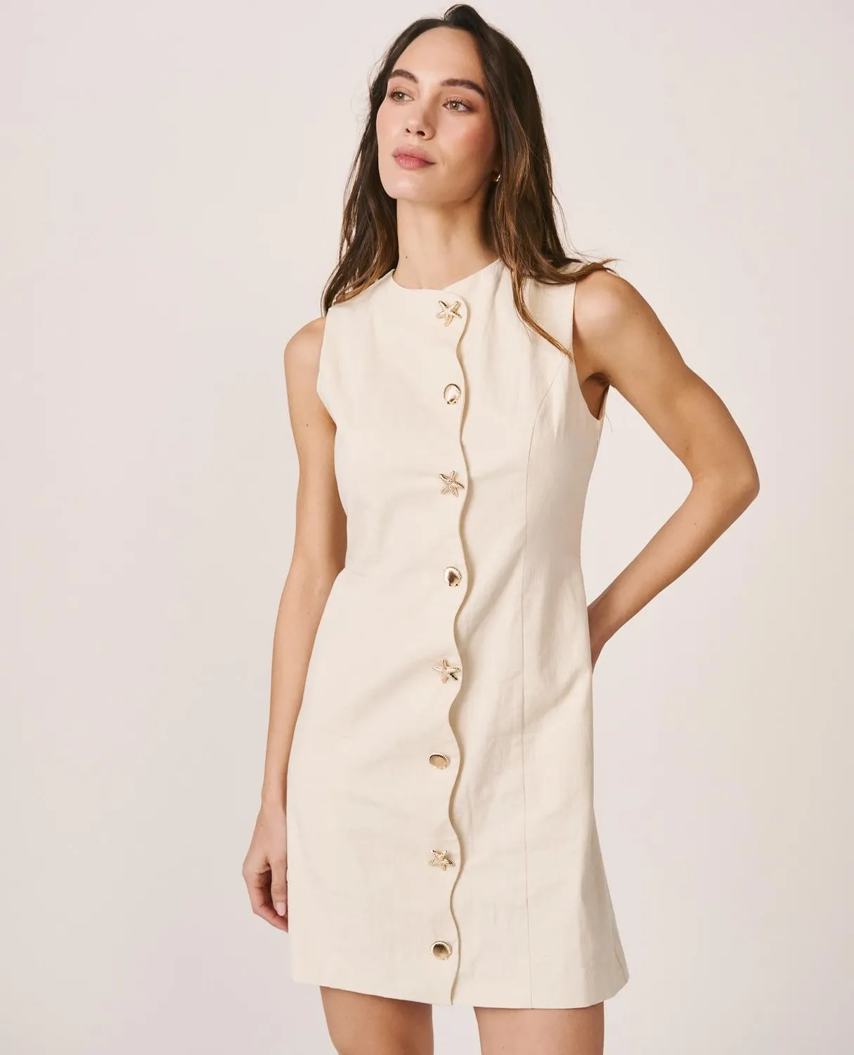 Alma en Pena V26CL0114 robe mini blanche coton