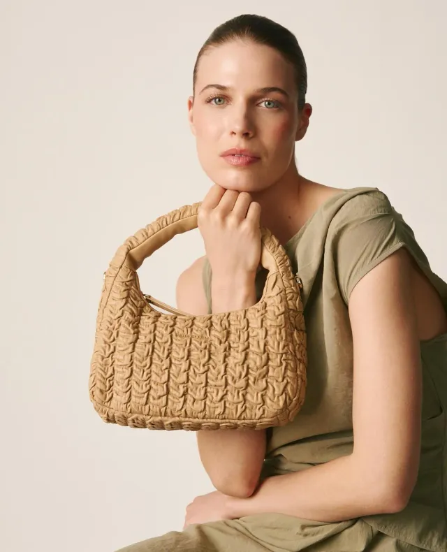 Alma en Pena V26BG024 sac bandouliere cuir relief arena