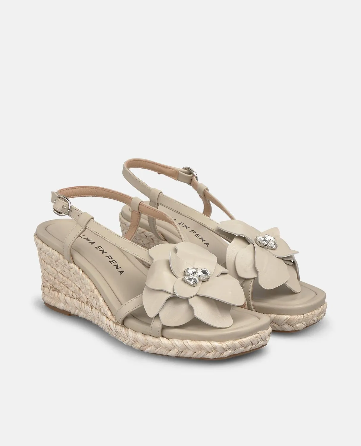 Alma en Pena V266751 sandale compensée cuir blanc 7 cm