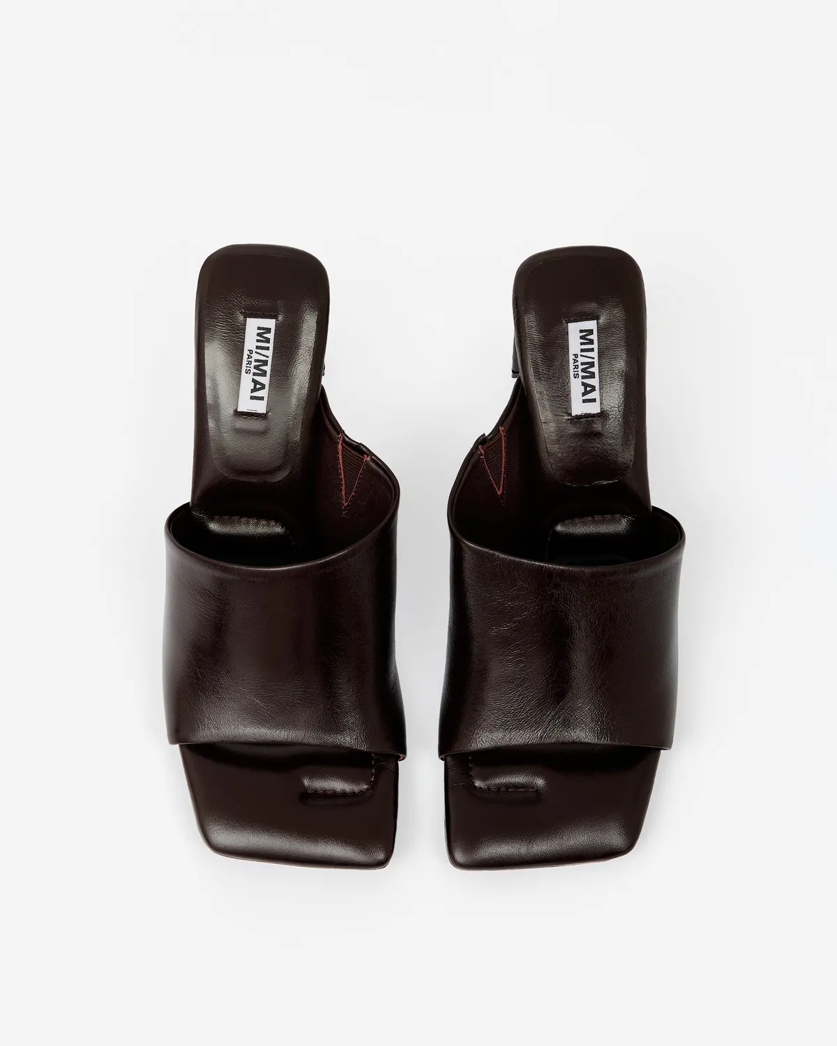 Mi/Mai Alba Burgundy mules cuir bordeaux bout carré