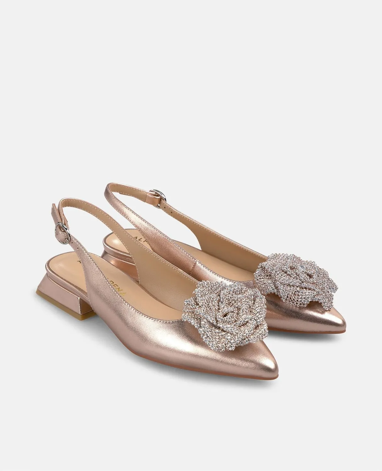 Alma en Pena V250494 ballerine rose fleur strass 2 cm