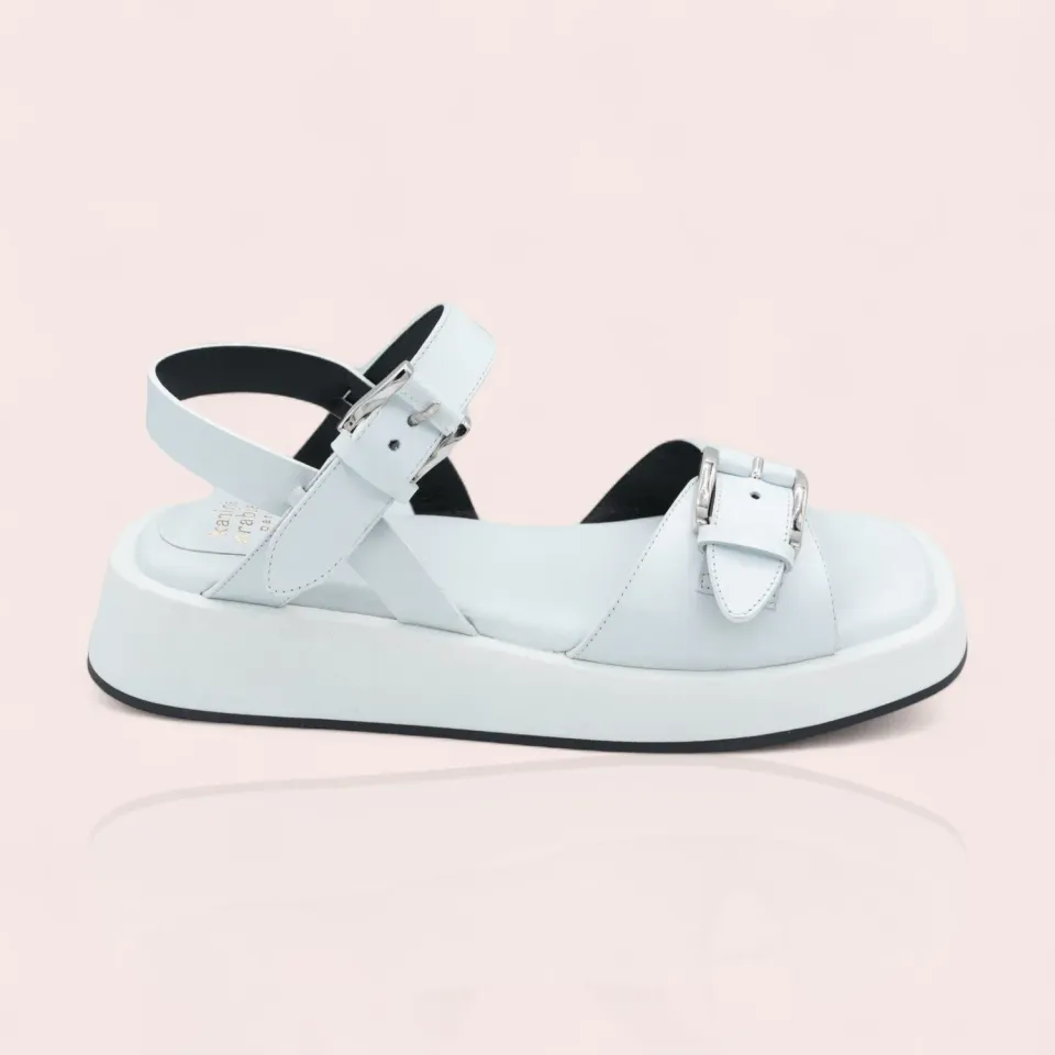 Karine Arabian Miley sandales plates blanc 38 semelle 30mm