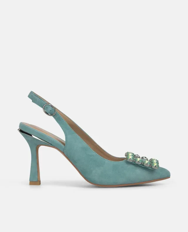 Alma en Pena V262004 escarpins cuir bleu talon fin 9 cm