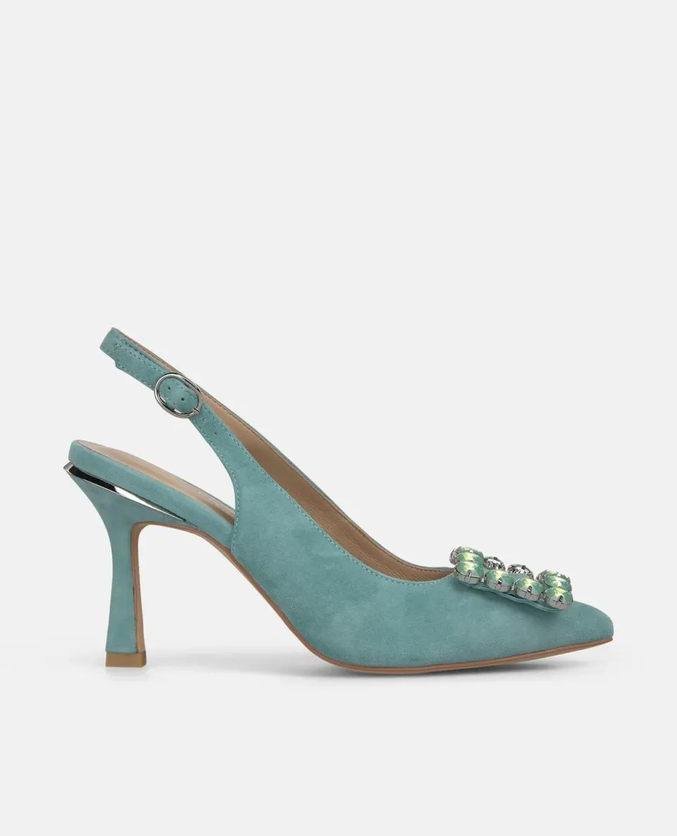 Alma en Pena V262004 escarpins cuir bleu talon fin 9 cm