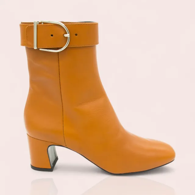 Karine Arabian Mathilde bottine camel cuir talon 50mm
