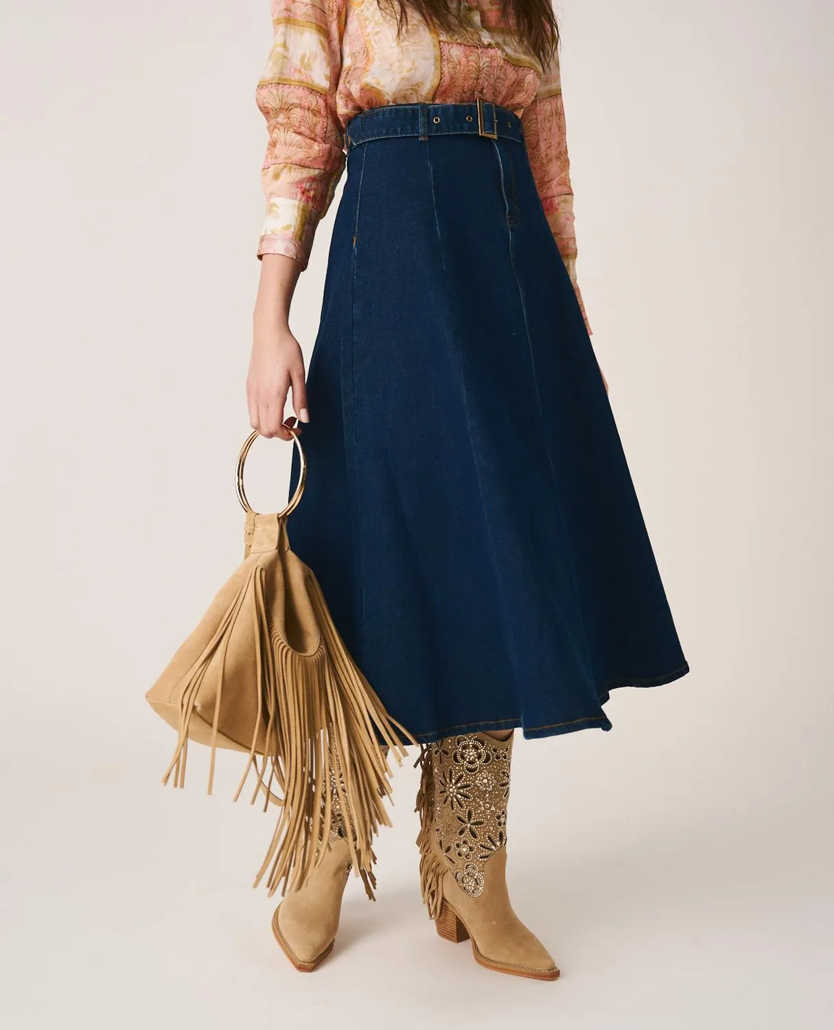 Alma en Pena I25CL1802 jupe denim bleu foncé