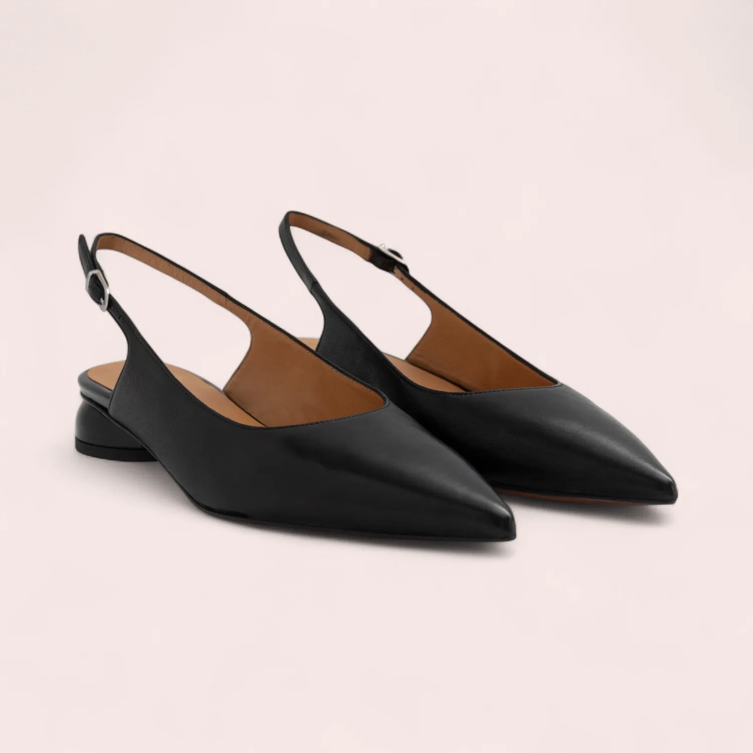 Karine Arabian SILVA slingback cuir noir talon 30mm
