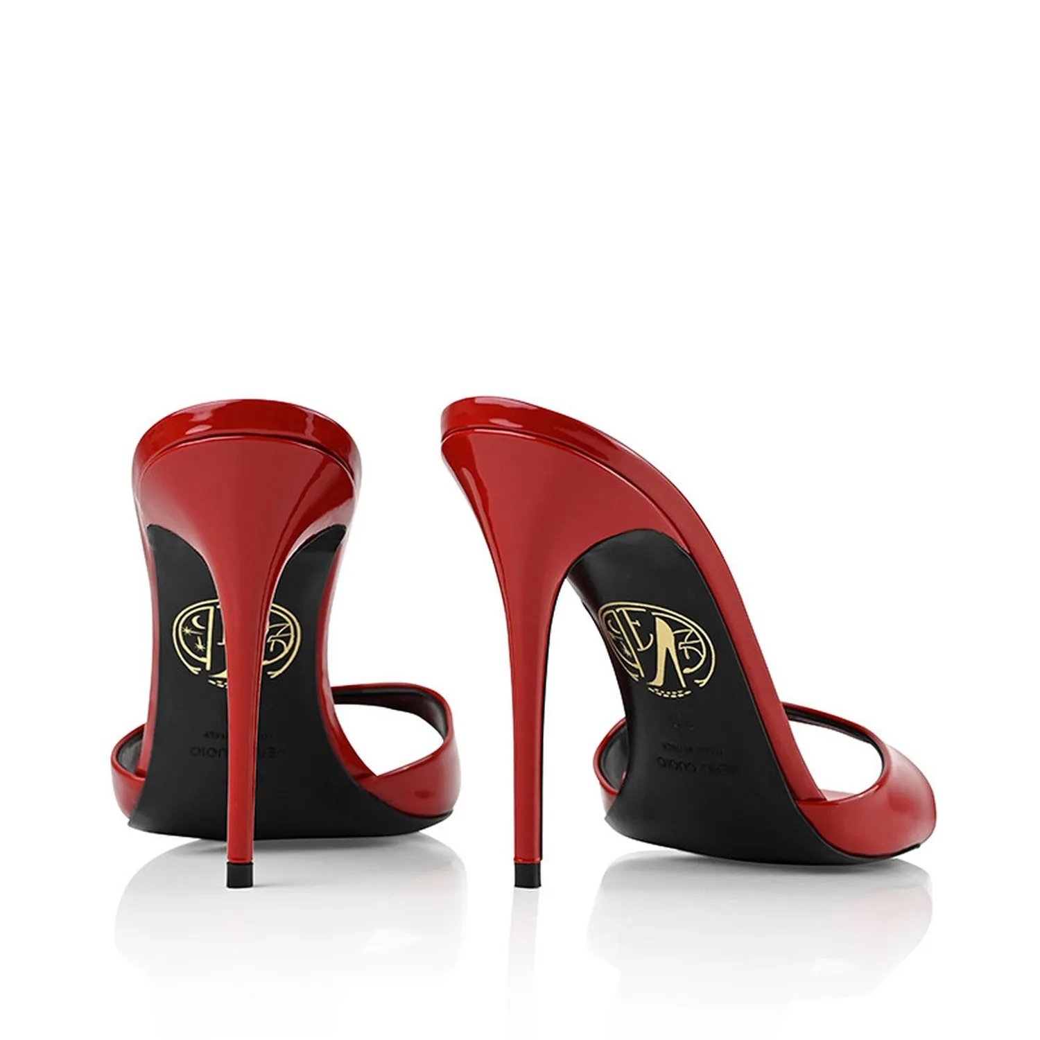 Maison Ernest Lidylle 100 mules rouge cuir vernis talon 10 cm