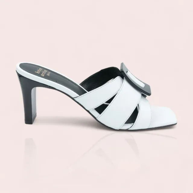 Karine Arabian Aven mule cuir blanc 41 talon 70 mm