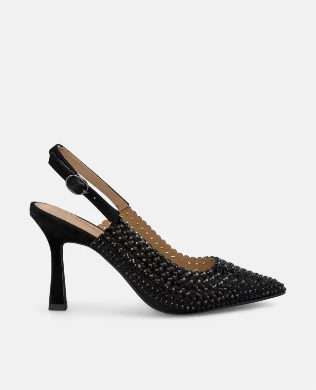 Alma en Pena V250616 escarpins noirs strass talon 9 cm