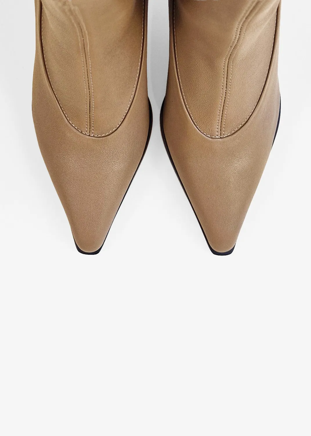 Mi/Mai Ando Beige bottines stretch talon aiguille