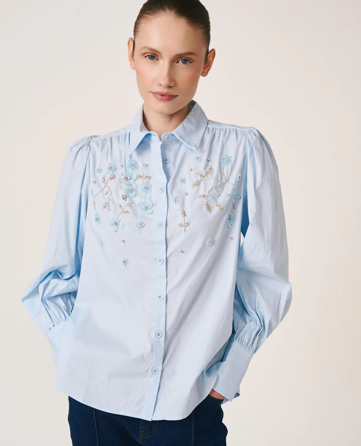 Alma en Pena V26CL0401 chemise coton bleue