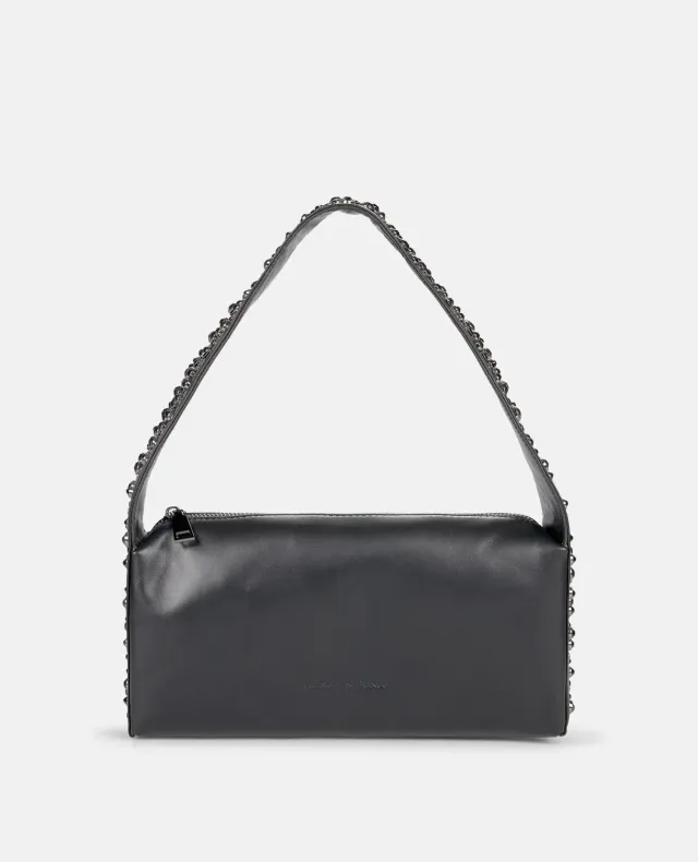 Alma en Pena V25BG5003 sac noir cuir anse cloutée