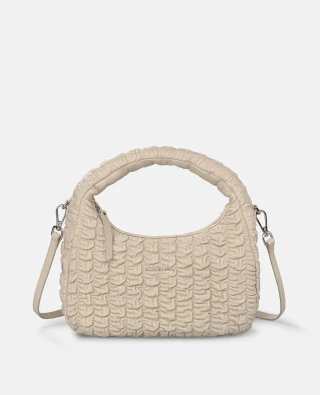 Alma en Pena V26BG024 sac bandoulière cuir gris relief