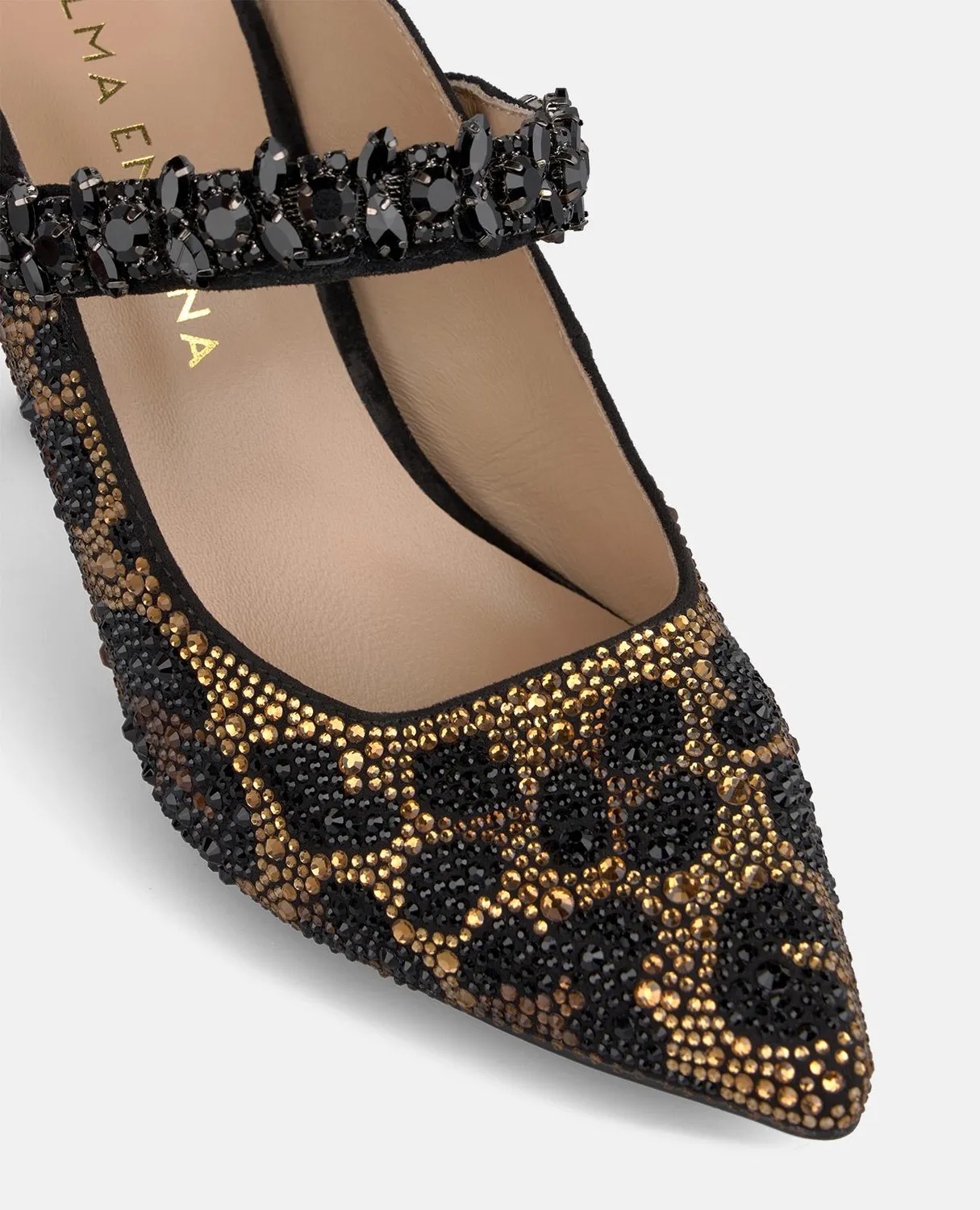 Alma en Pena I260255 mule léopard talon 9 cm strass